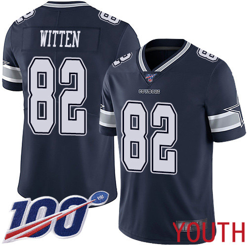Youth Dallas Cowboys Limited Navy Blue Jason Witten Home 82 100th Season Vapor Untouchable NFL Jersey